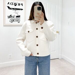 Rails Easton Wool Blend Cropped Jacket in White
